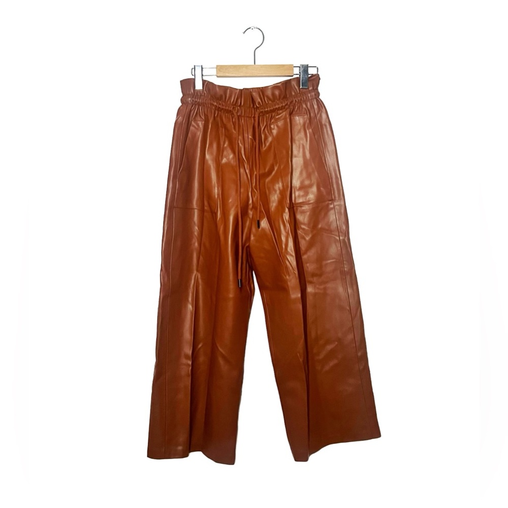 Zara | Brown Leather Wide Leg Pants
